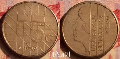 Нидерланды 5 гульденов 1989 года, KM# 210, 403-078