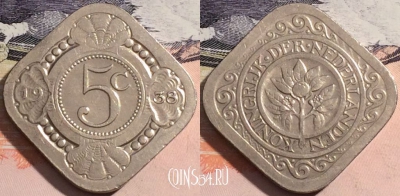 Нидерланды 5 центов 1938 года, KM# 153, 176-056