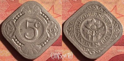 Нидерланды 5 центов 1939 года, KM# 153, 236i-107