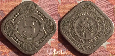 Нидерланды 5 центов 1940 года, KM# 153, 361-003
