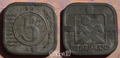 Нидерланды 5 центов 1941 года, KM# 172, 328g-141