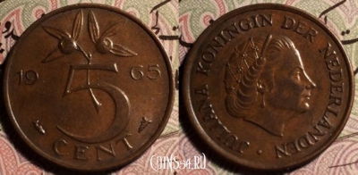 Нидерланды 5 центов 1965 год, 51-129