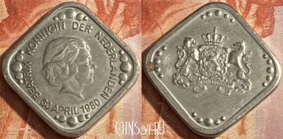 Нидерланды 5 центов 1980 года, 446r-028 ♛