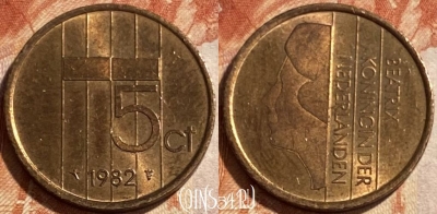 Нидерланды 5 центов 1982 года, KM# 202, 493р-121