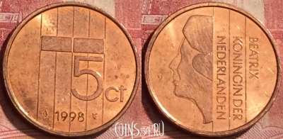 Нидерланды 5 центов 1998 года, KM# 202, 273l-076