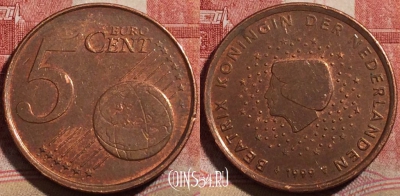 Нидерланды 5 центов 1999 года,KM# 236, 214-126