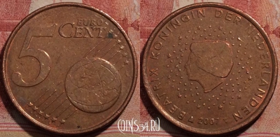 Нидерланды 5 центов 2007 года, KM# 236, 208-143
