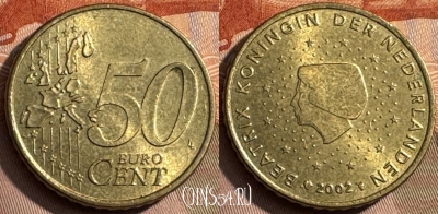 Нидерланды 50 евроцентов 2002 года, KM# 239, 467s-587