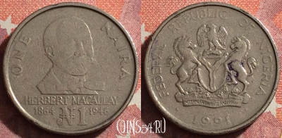 Нигерия 1 найра 1991 года, KM# 14, 043h-035