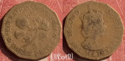 Нигерия 3 пенса 1959 года, KM# 3, 377n-117
