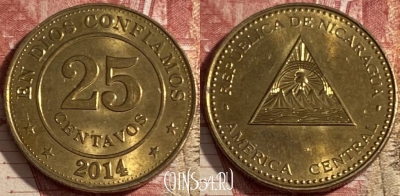 Никарагуа 25 сентаво 2014 года, KM# 99, 474r-077