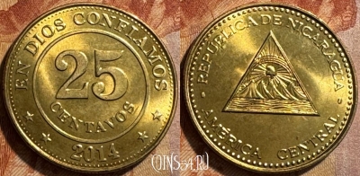 Никарагуа 25 сентаво 2014 года, KM# 99, s502s-131