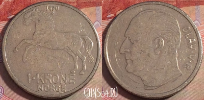 Норвегия 1 крона 1970 года, KM# 409, 142b-144