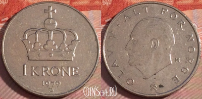 Норвегия 1 крона 1979 года, KM# 419, 111b-137