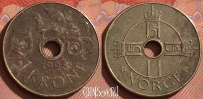 Норвегия 1 крона 1998 года, KM# 462, 218l-051