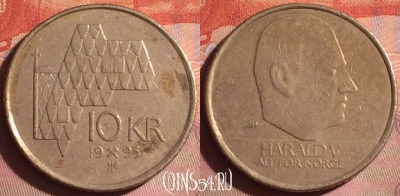 Норвегия 10 крон 1995 года, KM# 457, 043i-038