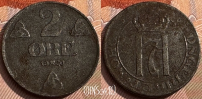 Норвегия 2 эре 1920 г., редкая, KM# 371a, 171s-023 ♛
