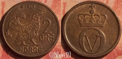 Норвегия 2 эре 1959 года, KM# 410, 049n-182