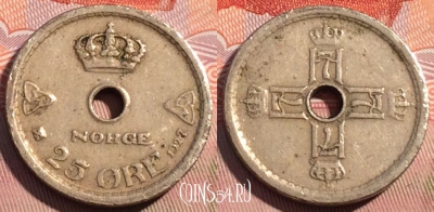 Норвегия 25 эре 1927 года, KM# 384, 085c-036