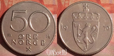 Норвегия 50 эре 1979 года, KM# 418, 049i-102