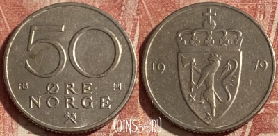 Норвегия 50 эре 1979 года, KM# 418, 276p-081