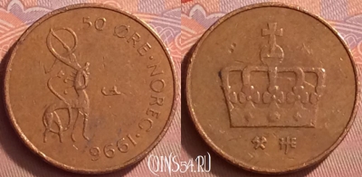 Норвегия 50 эре 1996 года, KM# 460, 058l-049