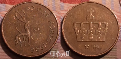 Норвегия 50 эре 1996 года, KM# 460, 241b-031
