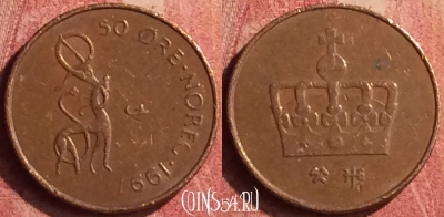 Норвегия 50 эре 1997 года, KM# 460, 383n-085