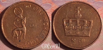 Норвегия 50 эре 2002 года, KM# 460, 149j-105
