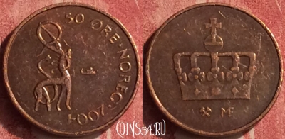 Норвегия 50 эре 2004 года, KM# 460, 362n-072