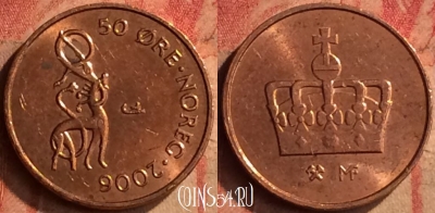 Норвегия 50 эре 2006 года, KM# 460, 415-063