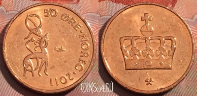 Норвегия 50 эре 2011 года, KM# 460, 269a-003
