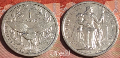 Новая Каледония 1 франк 1991 года, КМ# 10, 228a-021