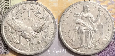Новая Каледония 1 франк 1994 года, КМ# 10, a077-087