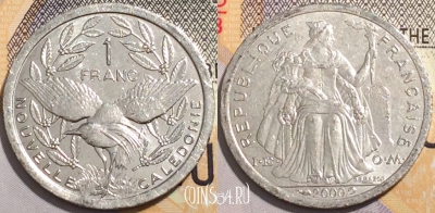 Новая Каледония 1 франк 2000 года, КМ# 10, 126-097