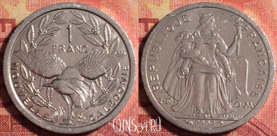 Новая Каледония 1 франк 2002 года, КМ# 10, 173j-119