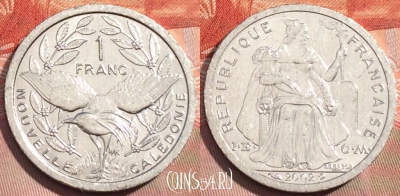 Новая Каледония 1 франк 2002 года, КМ# 10, 280a-107