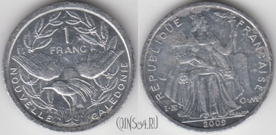 Новая Каледония 1 франк 2009 года, КМ# 10, 131-101