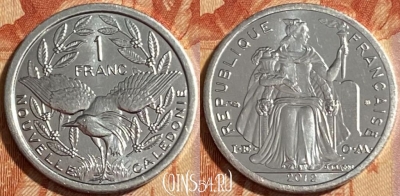 Новая Каледония 1 франк 2012 года, КМ# 10, 465q-109 ♛