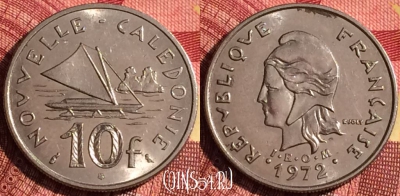 Новая Каледония 10 франков 1972 года, КМ# 11, 272i-051