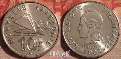 Новая Каледония 10 франков 2004 года, КМ# 11, 097c-087