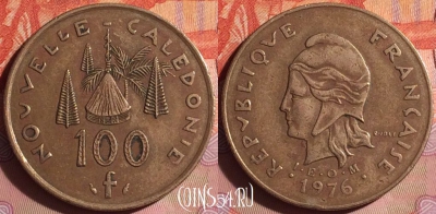 Новая Каледония 100 франков 1976 года, КМ# 15, 041i-105