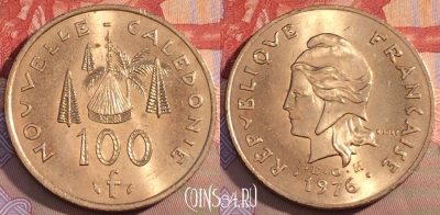 Новая Каледония 100 франков 1976 года, КМ# 15, 105c-075