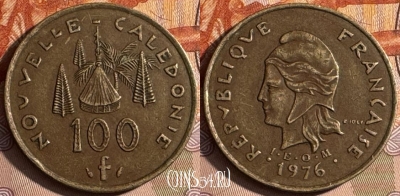 Новая Каледония 100 франков 1976 г., КМ# 15, 246s-101