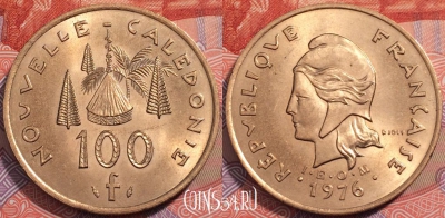 Новая Каледония 100 франков 1976 года, КМ# 15, 242-049