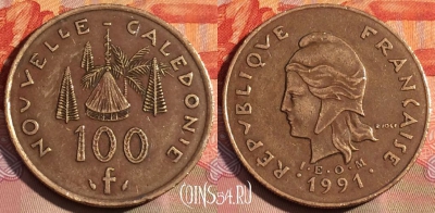Новая Каледония 100 франков 1991 года, КМ# 15, 278a-054