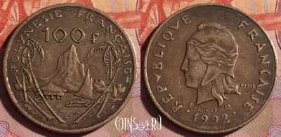Новая Каледония 100 франков 1992 года, КМ# 15, 335-013