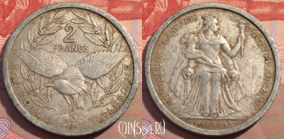 Новая Каледония 2 франка 1949 года, КМ# 3, 098b-130