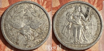 Новая Каледония 2 франка 1949 года, КМ# 3, 103r-125 ♛