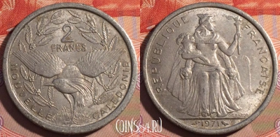 Новая Каледония 2 франка 1971 года, КМ# 9, 192a-112